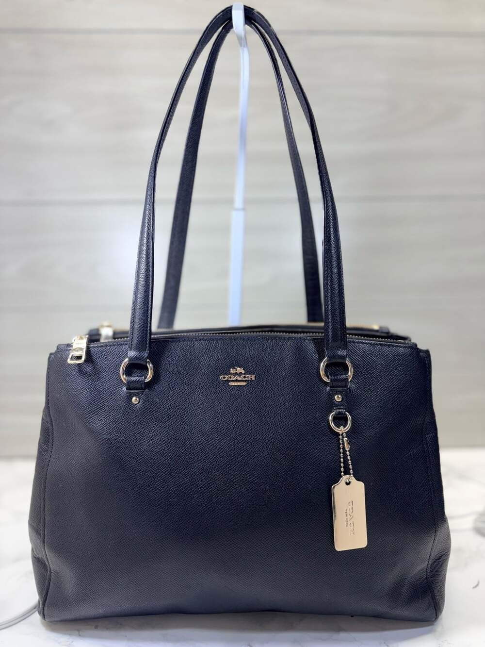 Coach Stanton Carryall Tote Bag Black Leather Gold Hardware